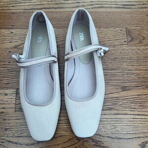 Zara Velvet Mary Janes NEW